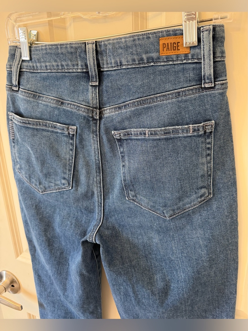 PAIGE Sarah Straight Leg Stretch Denim Jeans, Classic Blue, Size 26 - Picture 6 of 13